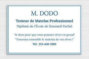 Plaque professionnelle humoristique - humour-plaque-pro-004-3 - 300 x 200 mm - blanc-bleu - glue - humour-plaque-pro-004-3