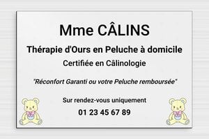 Plaque professionnelle humoristique - humour-plaque-pro-006-3 - 300 x 200 mm - gris-noir - glue - humour-plaque-pro-006-3