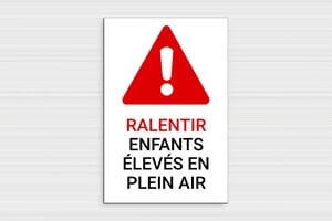 Panneau ralentir humour - Ralentir - Enfants élevés en plein air - Plaque humoristique - 200 x 300 mm - PVC - 200 x 300 mm - PVC - custom - glue - humour-ralentir-003-3