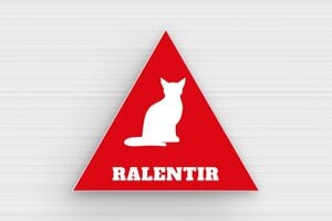 Panneau ralentir humour - Ralentir - Plaque de signalisation humoristique - PVC - Triangulaire - 200 x 200 mm - 200 x 200 mm - PVC - rouge-blanc - glue - humour-ralentir-006-3