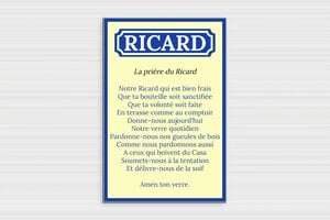 Panneau humour alcool - Plaque la prière du Ricard - 200 x 300 mm - PVC - custom - glue - humour-ricard-003-3