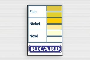 Panneau Ricard humour - Plaquette nuancier Ricard - 70 x 100 mm - PVC - custom - glue - humour-ricard-005-3