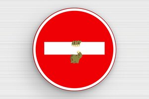 Panneau interdiction humour - Plaque sens interdit humoristique - 200 x 200 mm - PVC - custom - glue - humour-sens-interdit-003-3