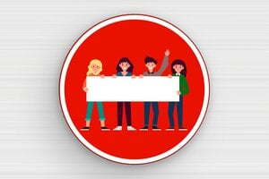 Panneau sens interdit humour - Quatuor amusant - Panneau rond sens interdit - PVC - 200 x 200 mm - 200 x 200 mm - PVC - custom - glue - humour-sens-interdit-007-3