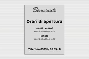 Insegne per negozi personalizzate - Alluminio dibond - undefined - custom - none - it-area-negozio-orari-apertura-004-3-1747208671671