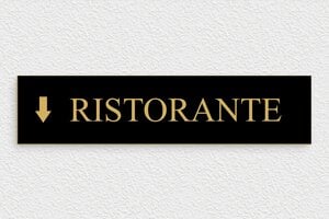 Segnaletica per hotel e alberghi - Cartello indicatore per Ristorante - undefined - noir-or - glue - it-area-turismo-hotel-freccia-010-3-1747209060474