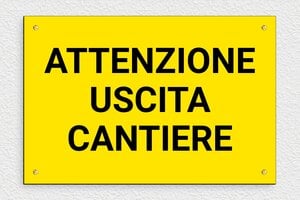 Cartelli di pericolo - Cartello 'Attenzione, Uscita Cantiere' - undefined - jaune-noir - screws - it-attenzione-cantiere-uscita-0010-1-1747211396104