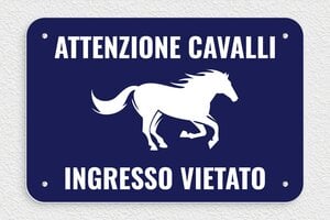 Targhe personalizzate per cavalli - PVC - undefined - bleu-marine-blanc - screws - it-attenzione-cavalli-cartello-003-3-1747210056923