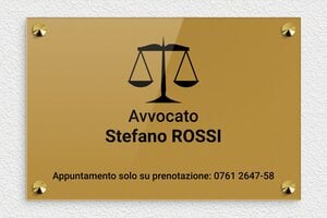 Targhe per studi legali e avvocati - Plexiglass - undefined - or-fonce-noir - screws-caps - it-avvocato-001-0-1747211564380
