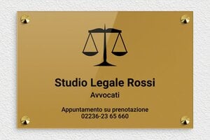 Targhe professionali con logo - Plexiglass - undefined - or-fonce-noir - screws-caps - it-avvocato-001-0-1747212176556