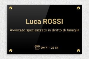 Targhe per studi legali e avvocati - Plexiglass - undefined - noir-or - screws-caps - it-avvocato-002-0-1747211680922
