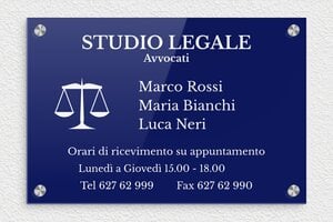 Targhe professionali con logo - Plexiglass - undefined - bleu-blanc - screws-caps - it-avvocato-003-0-1747212140973