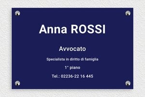 Targhe per ufficio personalizzate - PVC - undefined - bleu-marine-blanc - screws-caps - it-avvocato-bambino-003-5-1747211630009