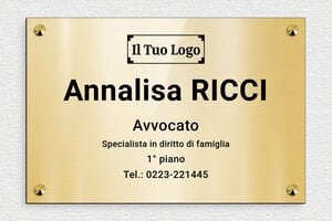 Targhe professionali con logo - PVC - undefined - or-brillant-noir - screws-caps - it-avvocato-bambino-004-5-1747279357007