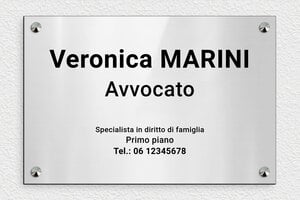 Targhe per studi legali - PVC inciso - undefined - gris-brillant-noir - screws-caps - it-avvocato-bambino-005-5-1747279365064