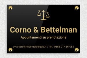 Targhe per ufficio personalizzate - Plexiglass - undefined - noir-or - screws-caps - it-avvocato-nero-oro-001-4-1747211719747
