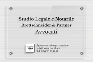 Targhe per ufficio personalizzate - Plexiglass trasparente - undefined - transparent - screws-spacer - it-avvocato-notaio-008-4-1747211690453