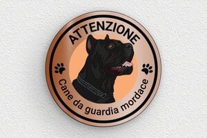 Cartelli attenti al cane - Cartello rotondo 'Attenzione, cane da guardia' - undefined - cuivre-noir - glue - it-cane-cartello-004-4-1747215057058
