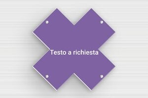 Targhe a forma di croce - PVC - undefined - mauve-blanc - screws - it-cartello-a-croce-002-3-1747276020711
