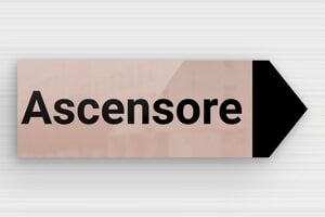 Targhe a forma di freccia - Plexiglass - undefined - miroir-rose-noir - none - it-cartello-a-forma-di-freccia-001-1-1747276057522