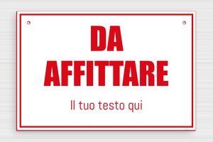 Cartello affittasi personalizzato - PVC - undefined - blanc-rouge - holes-only - it-cartello-affitto-002-2-1747216909401