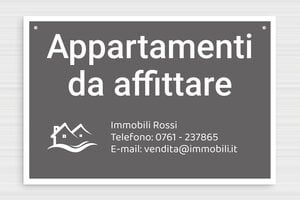 Cartello affittasi personalizzato - PVC - undefined - gris-souris-blanc - holes-only - it-cartello-affitto-002-4-1747216926387