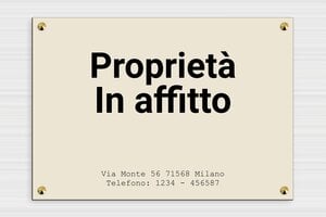 Cartello affittasi personalizzato - PVC - undefined - ecru-noir - screws-caps - it-cartello-affitto-003-3-1747216955224