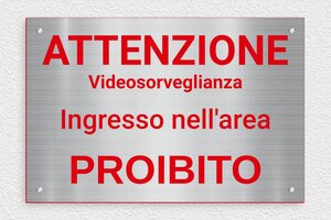 Targhe in acciaio inox - Cartello 'Attenzione, casa protetta da allarme' - undefined - acier-rouge - screws - it-cartello-allarme-004-2-1747213883830