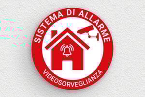 Cartelli area videosorvegliata - Cartello allarme rotondo - undefined - custom - glue - it-cartello-allarme-004-3-1747213928828