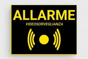 Cartelli area videosorvegliata - Targa di allarme sotto videosorveglianza - undefined - noir-jaune - glue - it-cartello-allarme-005-1-1747213908213