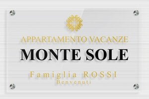 Targhette per porta d'ingresso - Plexiglass trasparente - undefined - transparent - screws-spacer - it-cartello-appartamento-vacanze-001-4-1747215882516