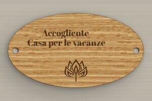 Targhette per porta in legno - Cartello indicatore 'Piscina, Jacuzzi, Bar' - undefined - chene - holes-only - it-cartello-appartamento-vacanze-003-4-1747215965886