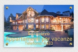 Targhe per locazioni turistiche (CIN 2025) - Plexiglass - undefined - custom - screws-caps - it-cartello-appartamento-vacanze-004-4-1747215990758