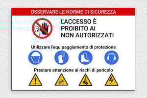 Targhe di tipo industriale - Cartello 'Osservare le norme di sicurezza' - undefined - custom - glue - it-cartello-avvisi-di-sicurezza-012-4-1747211108226