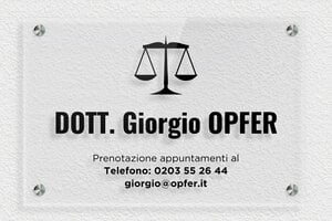 Targhe per studi legali e avvocati - Plexiglass trasparente - undefined - transparent - screws-spacer - it-cartello-avvocato-003-4-1747211644444