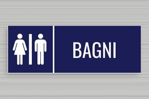 Cartelli orari negozio  - Cartello Bagni – 210 x 75 mm – PVC - undefined - bleu-marine-blanc - glue - it-cartello-bagno-001-3-1747209931126