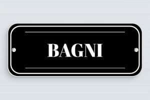 Cartelli per bagno  - Cartello WC - PVC - Nero - 190 x 75 mm - undefined - noir-blanc - screws - it-cartello-bagno-002-1-1747214296139