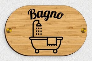 Cartelli per bagno  - Cartello in legno per il bagno - undefined - bambou - screws-caps - it-cartello-bagno-003-1-1747214434261