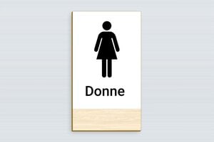 Cartelli per bagno  - Cartello WC in legno per donne - undefined - erable - glue - it-cartello-bagno-005-1-1747214396026