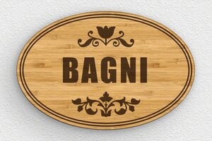 Cartelli per bagno  - Cartello WC - Legno - Ovale - 210 x 140 mm - undefined - bambou - glue - it-cartello-bagno-006-1-1747214287292