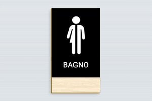 Cartelli per bagno  - Cartello per WC unisex in legno - undefined - erable - glue - it-cartello-bagno-007-1-1747214459592