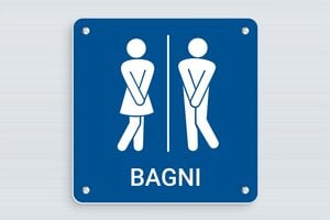Cartelli per bagno  - Cartello WC - PVC - Blu - 150 x 150 mm - undefined - bleu-blanc - screws - it-cartello-bagno-008-1-1747214254189