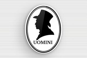 Cartelli per bagno  - Cartello ovale per il bagno degli uomini - undefined - blanc-noir - glue - it-cartello-bagno-010-1-1747214367248