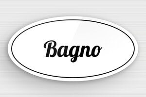 Cartelli per bagno  - Cartello Ovale per Bagno - undefined - blanc-noir - glue - it-cartello-bagno-012-1-1747214423259