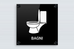 Cartelli per bagno  - Cartello WC - Plexiglass - 150 x 150 mm - undefined - custom - screws-caps - it-cartello-bagno-020-1-1747214316419
