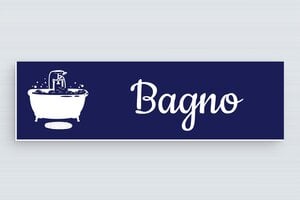 Cartelli per bagno  - Cartello per Bagno - undefined - bleu-marine-blanc - glue - it-cartello-bagno-022-1-1747214413877