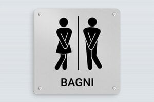 Cartelli per bagno  - Cartello WC - Alluminio - 150 x 150 mm - undefined - anodise - screws - it-cartello-bagno-025-1-1747214278429