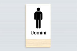 Cartelli per bagno  - Cartello in legno per WC Uomini - undefined - erable - glue - it-cartello-bagno-026-1-1747214403965