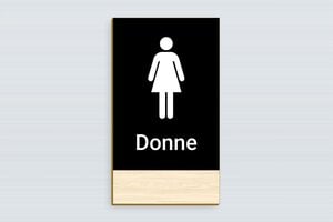 Cartelli per bagno  - Cartello per Toilette Femminile - Legno - 120 x 210 mm - undefined - erable - glue - it-cartello-bagno-027-1-1747214467935
