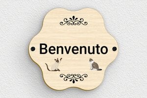 Targhette per porta in legno - Cartello Ovale di Benvenuto - undefined - erable - screws-caps - it-cartello-benvenuto-004-2-1747214108420